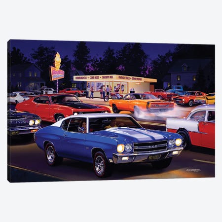 Fast Fred's Canvas Print #KSR9} by Bruce Kaiser Canvas Wall Art