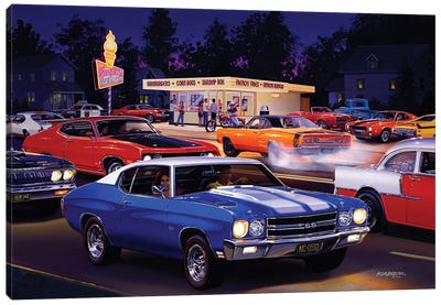 Fast Fred's Canvas Art Print - Automobile Art