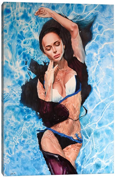 Friend D Canvas Art Print - Women's Swimsuit & Bikini Art