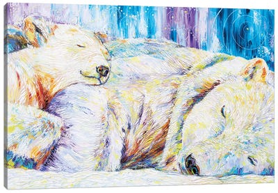 Peaceful Slumber Canvas Art Print - Polar Bear Art