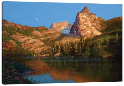 Moonrise Over Sundial Peak, Utah Canvas Art Print - Rocky Mountain Art Collection - Canvas Prints & Wall Art