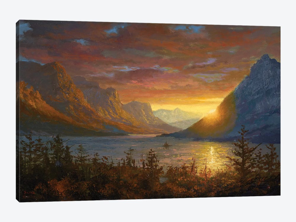 St. Mary's Lake, Montana (Study) by Ken Salaz 1-piece Canvas Print