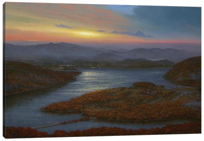 Sunrise Over Iona Island From Bear Mountain Canvas Art Print