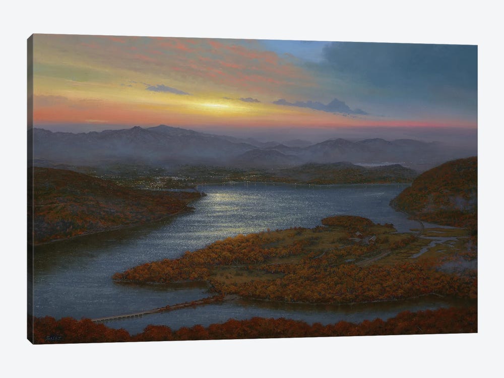 Sunrise Over Iona Island From Bear Mountain by Ken Salaz 1-piece Canvas Print