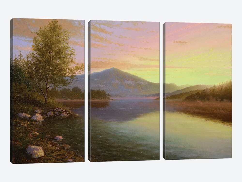 Sunrise Over Lake Placid by Ken Salaz 3-piece Canvas Wall Art