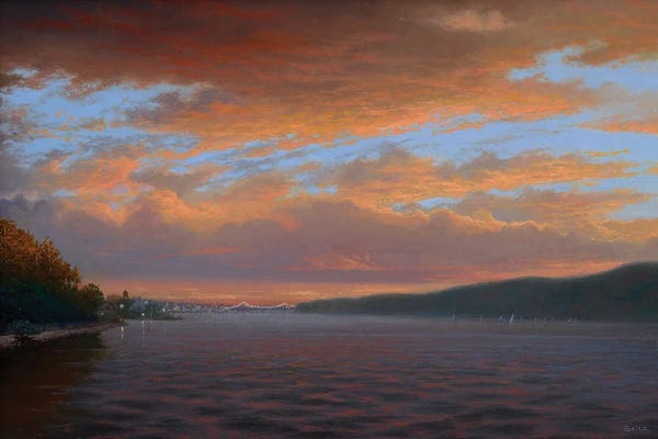 New York City: Sunset - Dobbs Ferry Looking South To NYC 10.23.18 by Ken Salaz