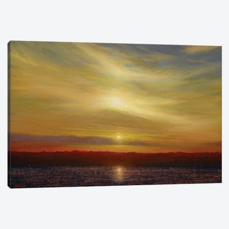 Sunset From Ocean Cliff - Newport, RI Canvas Print #KSZ20} by Ken Salaz Canvas Art Print