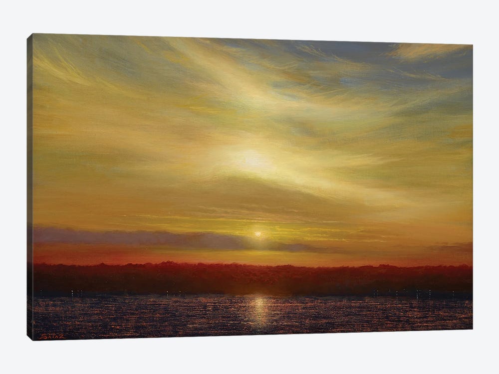 Sunset From Ocean Cliff - Newport, RI by Ken Salaz 1-piece Canvas Art Print