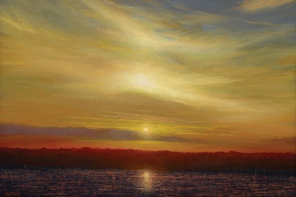 Ken Salaz: Sunset From Ocean Cliff - Newport, RI by Ken Salaz