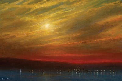 Sunset Over Nyack - 7.16.17 by Ken Salaz framed canvas print