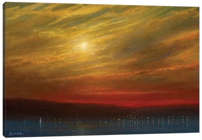 Sunset Over Nyack - 7.16.17 Canvas Art Print - Ken Salaz