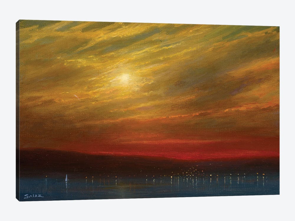 Sunset Over Nyack - 7.16.17 by Ken Salaz 1-piece Canvas Wall Art