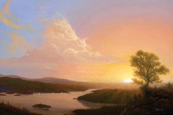 Ken Salaz: Sunset Over The Hudson Near Olana (Homage To F. Church) by Ken Salaz