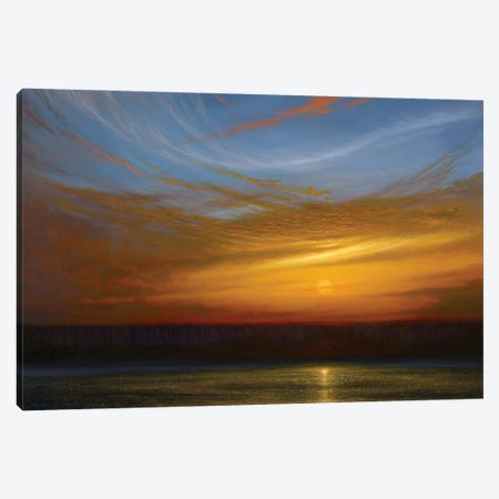 Swan Song Sunset Canvas Print #KSZ26} by Ken Salaz Canvas Art