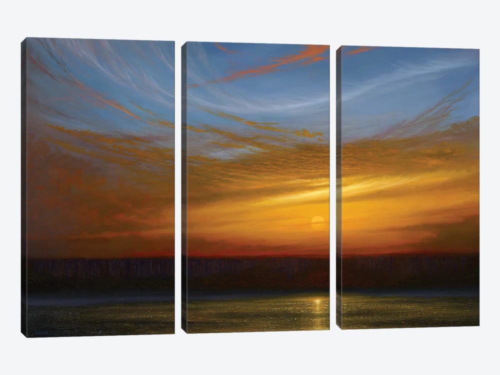 Swan Song Sunset by Ken Salaz 3-piece Canvas Print