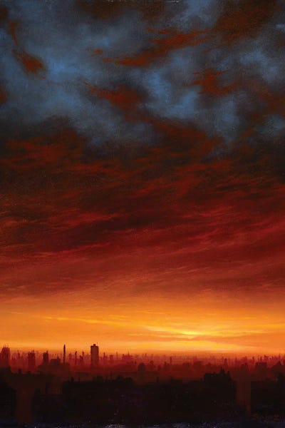 Ken Salaz: Fire And Ice - Sunset Over NYC by Ken Salaz