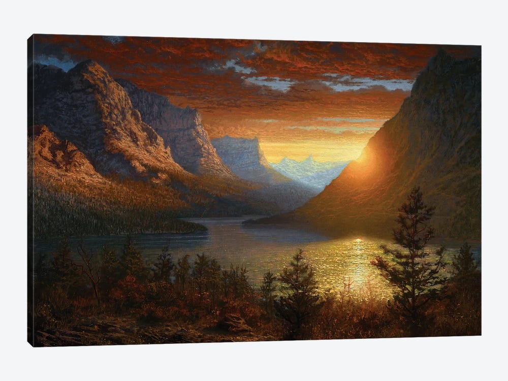 Majestic Landscape - St. Mary's Lake by Ken Salaz 1-piece Canvas Art Print