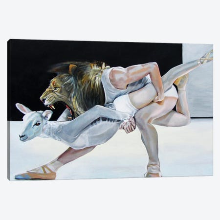 Lion And Lamb Canvas Print #KTA11} by Katharine Alecse Canvas Wall Art