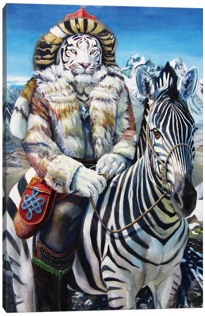 The Hunter Canvas Art Print - Zebra Art