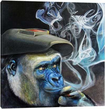 The Welder Canvas Art Print - Gorilla Art
