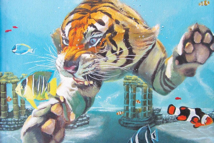 Tiger Swimming by Katharine Alecse wall art
