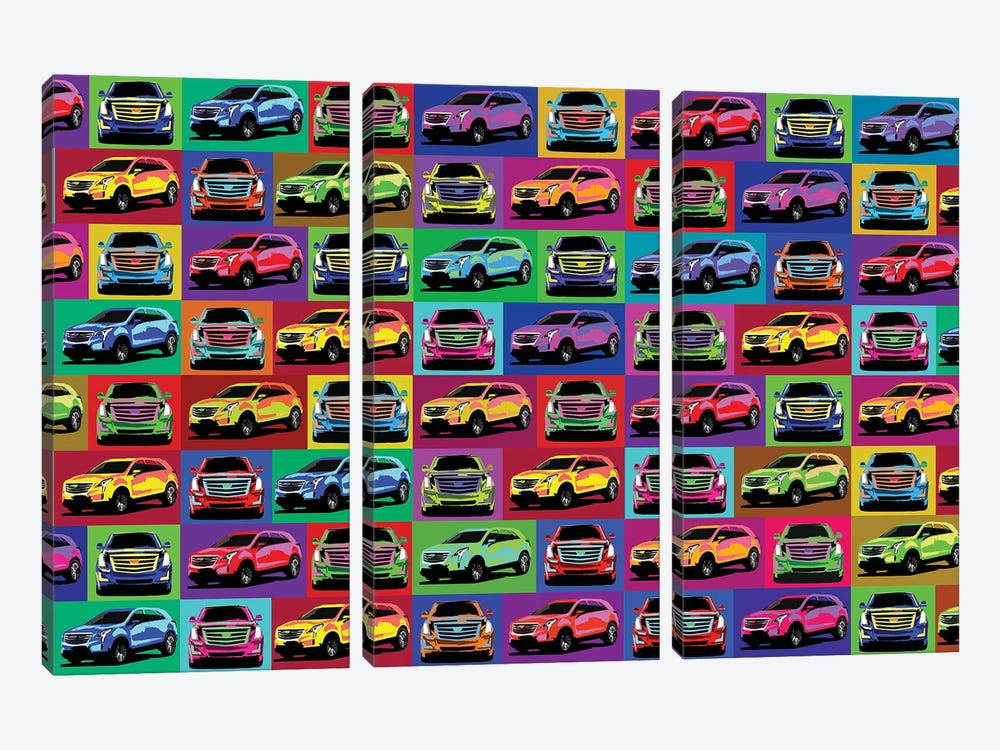Cadillac Puzzle by Kateryna Bortsova 3-piece Canvas Print