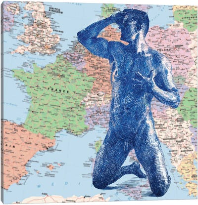 Euro Union Canvas Art Print - World Map Art