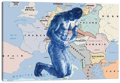 Europe V Canvas Art Print - World Map Art