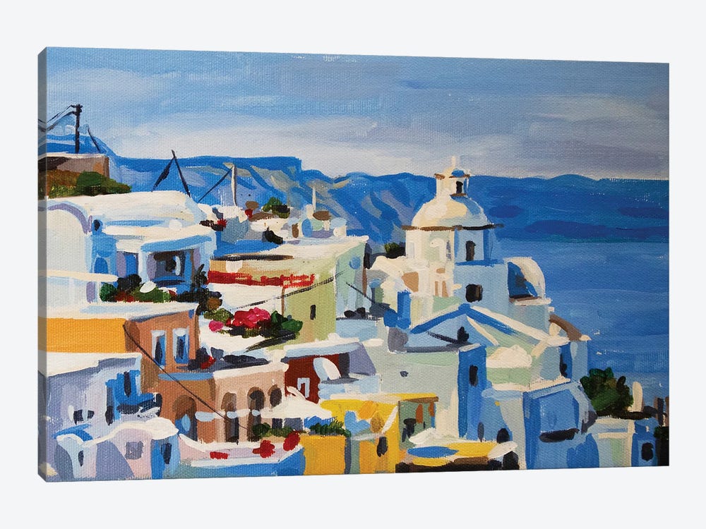 Santorini I by Kateryna Bortsova 1-piece Canvas Art