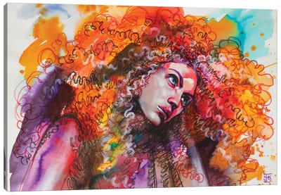 Red Hair Fantasy Canvas Art Print - Kateryna Bortsova