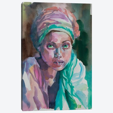 Girl With Scarf Canvas Print #KTB313} by Kateryna Bortsova Art Print