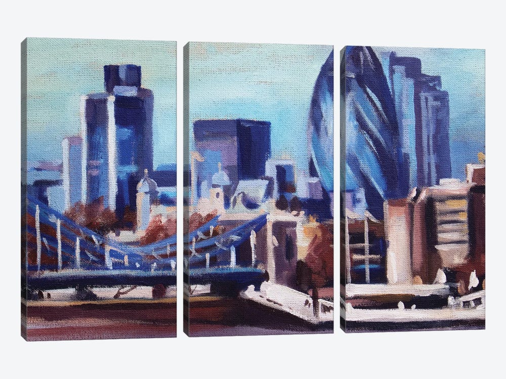 London Skyline II by Kateryna Bortsova 3-piece Canvas Print
