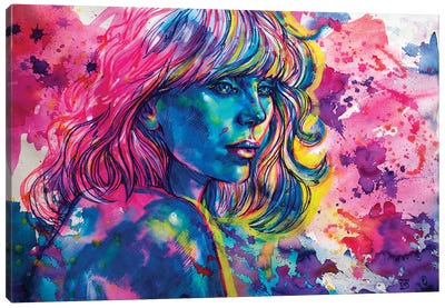 Cosmic Girl Canvas Art Print - Kateryna Bortsova