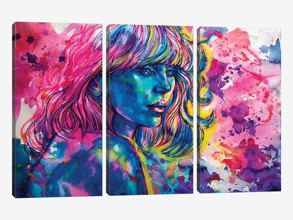 Cosmic Girl by Kateryna Bortsova 3-piece Canvas Print