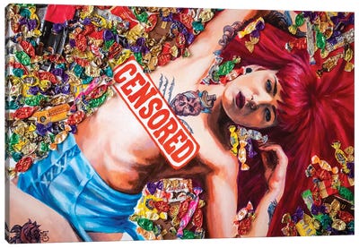 Censored Canvas Art Print - Kateryna Bortsova