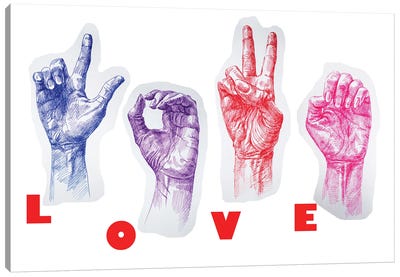 Love 2 Canvas Art Print - Hands