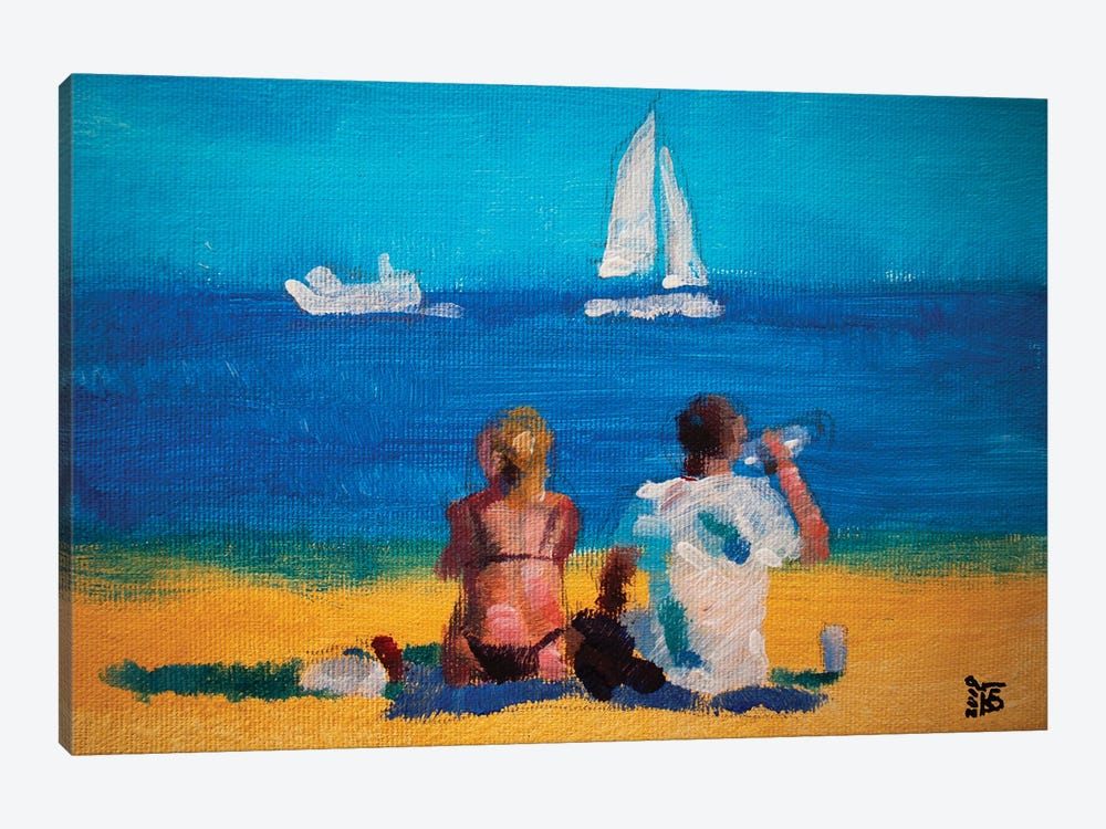 Two On The Beach by Kateryna Bortsova 1-piece Canvas Print