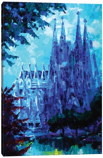 Barcelona Sagrada Familia Canvas Art Print - Barcelona Art