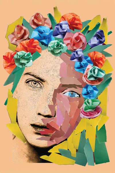 Paper Girl Canvas Print by Kateryna Bortsova iCanvas