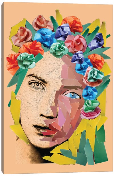 Paper Girl Canvas Art Print - Kateryna Bortsova