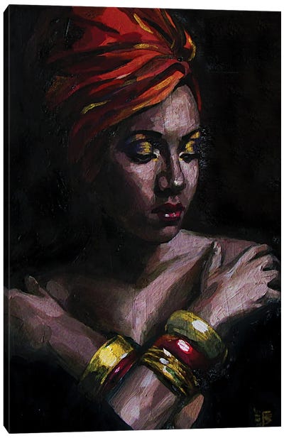 Girl In turban Canvas Art Print - Kateryna Bortsova
