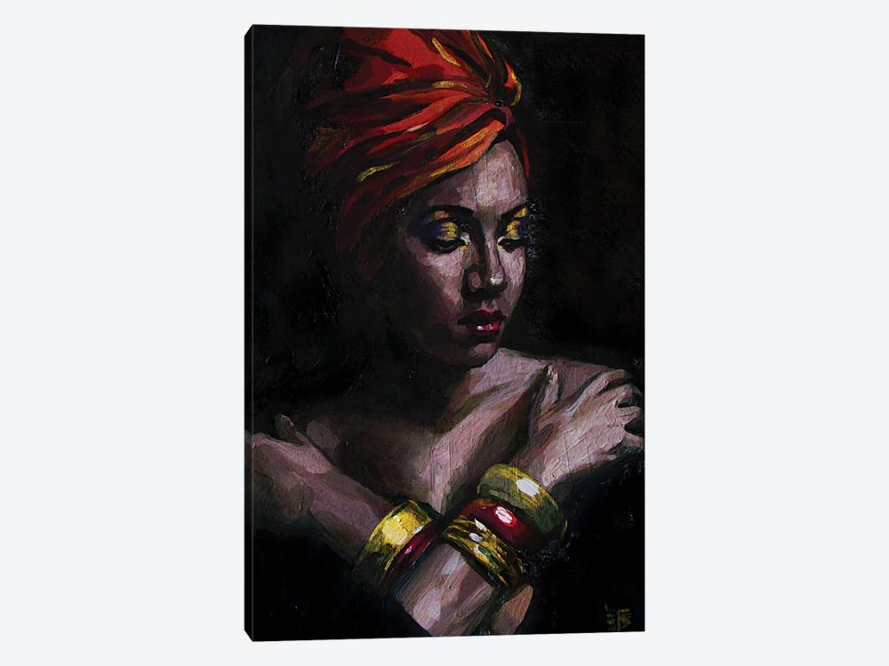 Girl In turban by Kateryna Bortsova 1-piece Canvas Art