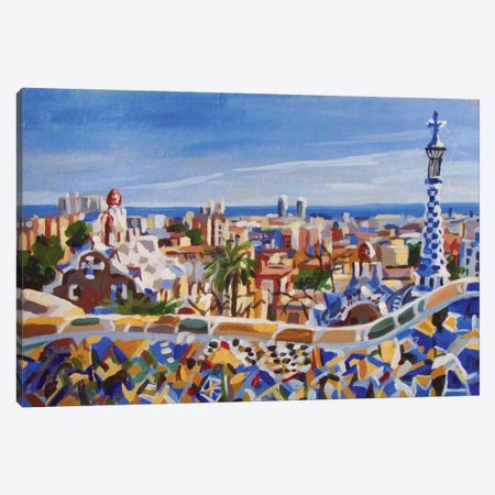 Barcelona Gaudi Canvas Print #KTB76} by Kateryna Bortsova Canvas Artwork