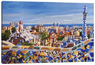 Barcelona Gaudi Canvas Art Print - Spain Art