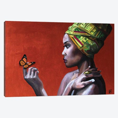 Girl With Butterfly Canvas Print #KTB95} by Kateryna Bortsova Canvas Art