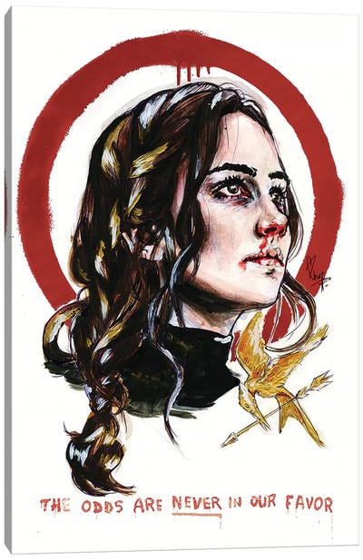 Katniss, The Hunger Games Canvas Art Print - Katerina Chep