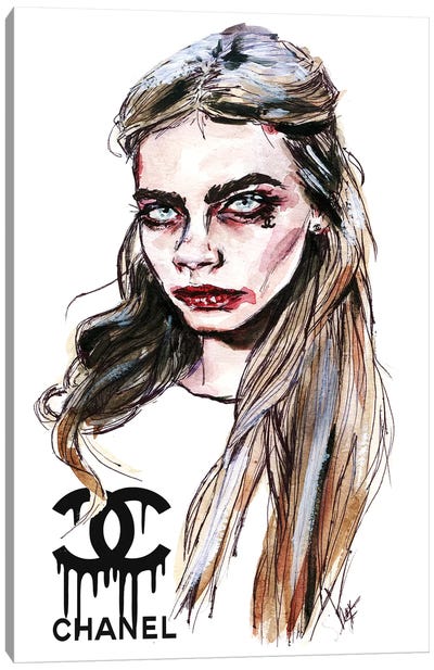 Cara D, Face Canvas Art Print - Chanel Art