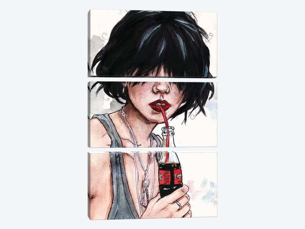 Cola Girl by Katerina Chep 3-piece Canvas Wall Art