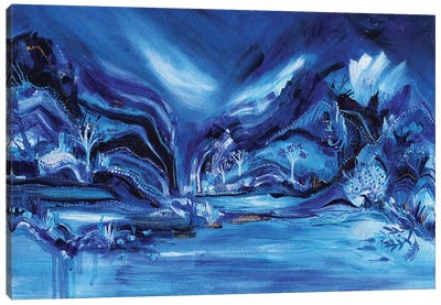 Blue Wonderland Canvas Art Print - Winter Wonderland