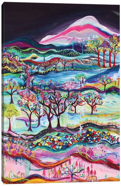 A Lovely Land For Love Canvas Art Print - Pantone 2023 Viva Magenta